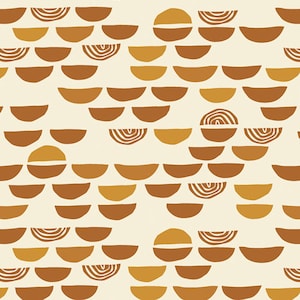 Unglazed Earthenware Terra Kotta Collection Art Gallery Fabric Soft Gold, Peach and Terracotta Modern Print