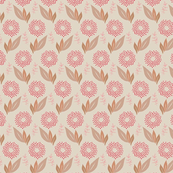 Clayflower Cotton Quilt Yardage |Haven by Amy Sinibaldi for Art Gallery Fabrics | Off the Bolt Yardage | Floral Fabric in Pink and Gold