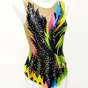 Maillot para gimnasia artística, patinaje artístico, gimnasia acrobática, 100% licra