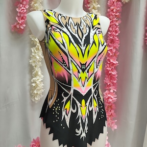 Maillot para gimnasia artística, patinaje artístico, gimnasia acrobática, 100% licra