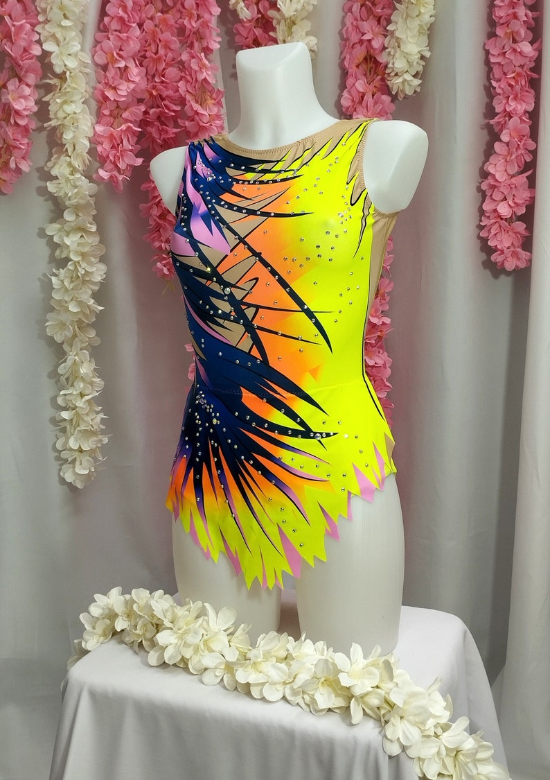 Leotard maillot de gimnasia, sin cristales o con 500 strass envío en 48 horas