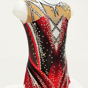 Maillot para gimnasia artística, patinaje artístico, gimnasia acrobática, 100% licra