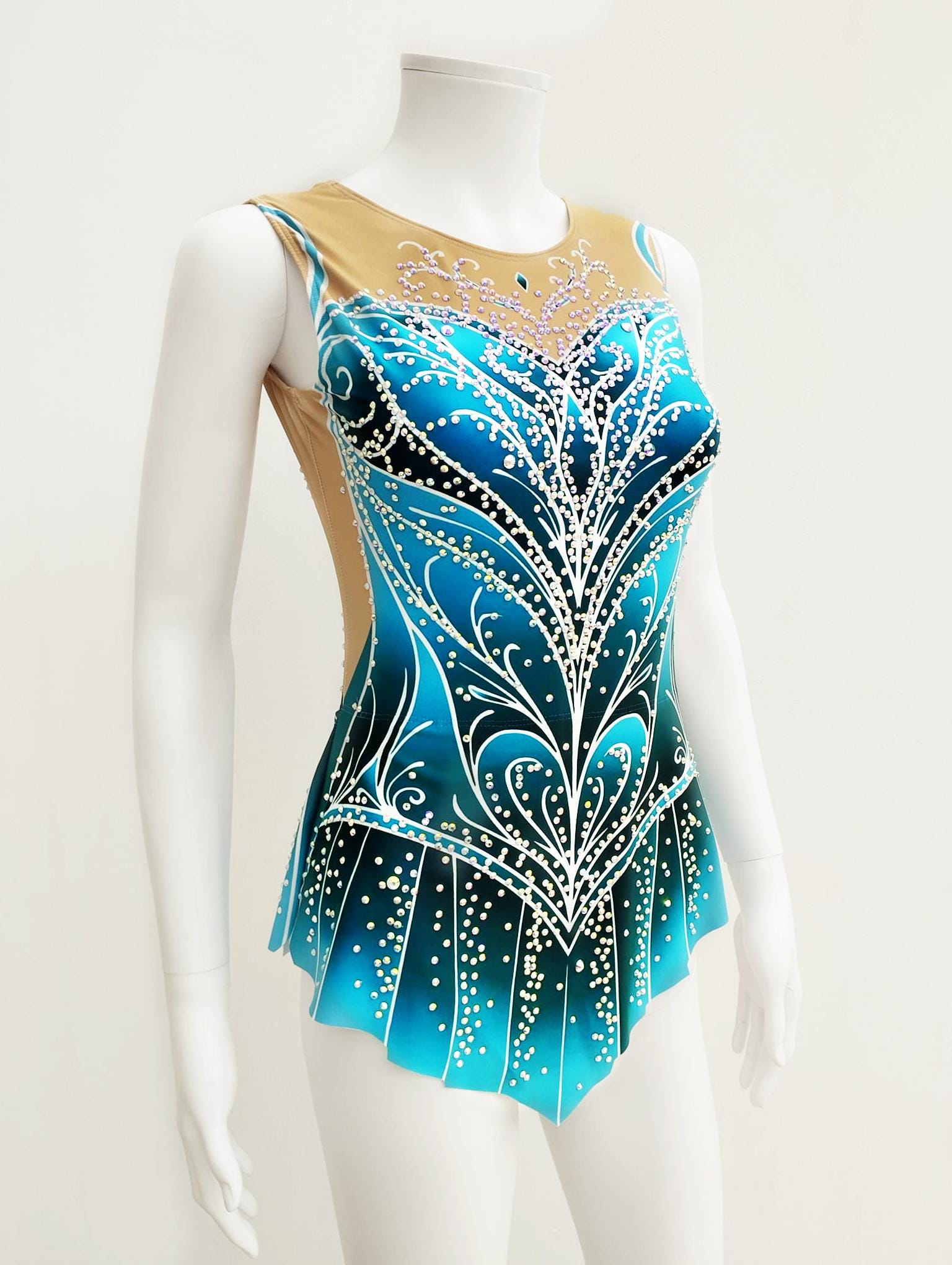 Maillot para gimnasia artística, patinaje artístico, gimnasia acrobática, 100% licra