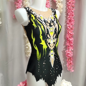Maillot para gimnasia artística, patinaje artístico, gimnasia acrobática, 100% licra