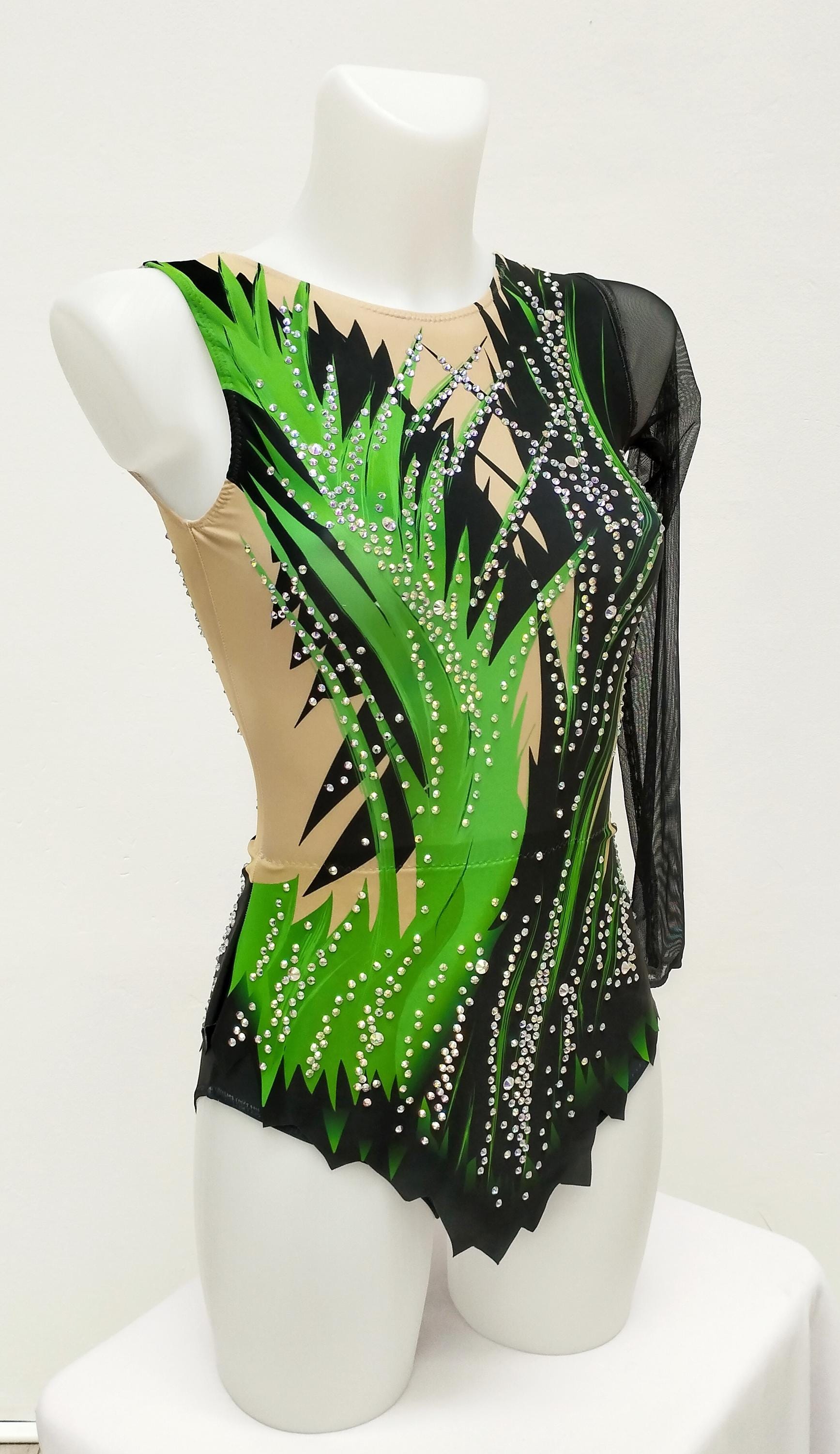 Maillot para gimnasia artística, patinaje artístico, gimnasia acrobática, 100%