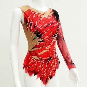 Maillot para gimnasia artística, patinaje artístico, gimnasia acrobática, 100% licra