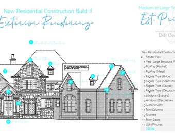 New Construction Elevation  Mock-Up Consultation for Large Homes