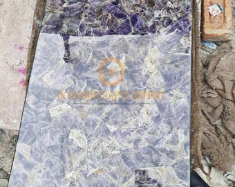 Amethyst Stone Dining Table Top Kitchen Slab Table Counter Top Table Wall Decor Dining Coffee Table Top Center Table