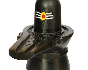Statua in marmo Shivalingam fatta a mano - Decorazione indù Pooja