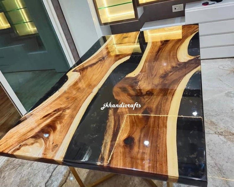 Epoxy Table, dining, sofa, center table top Live Edge Walnut Table ,Custom Order, Epoxy Resin River Table, Natural Wood 24x48, 36x60 inch