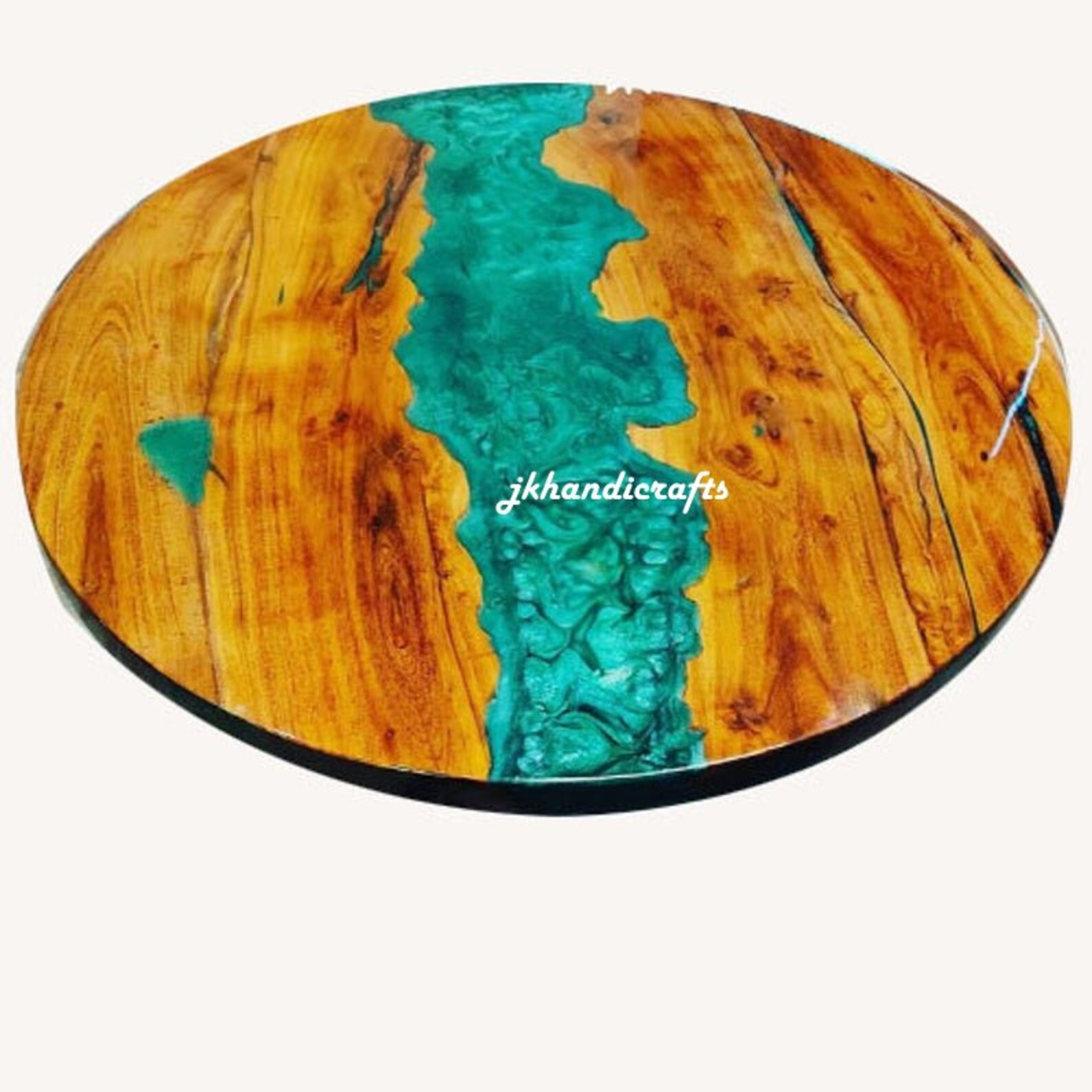 Epoxy Resin River Table, Round Wood ,fashion Ocean Wave Beach Resin