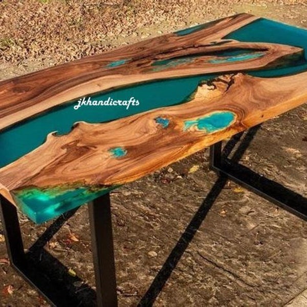 Epoxy Table, dining, sofa, center table top Live Edge Walnut Table ,Custom Order, Epoxy Resin River Table, Natural Wood 24x48 Home Decor
