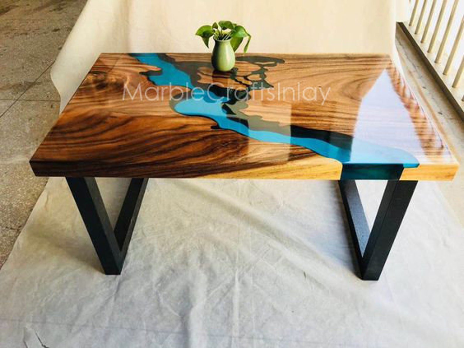 Epoxy Table,dining,sofa,side Center Table Top Live Edge Walnut Table