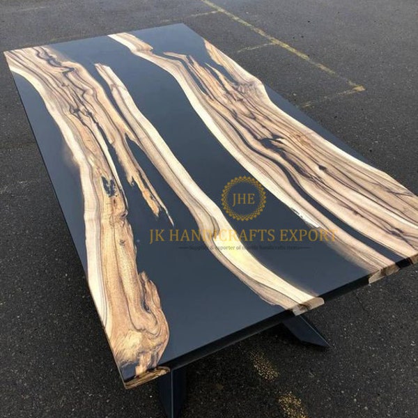 Epoxy Table,dining,sofa,Side center table top Live Edge Walnut Table ,Custom Order, Black Epoxy Resin River Table,Natural Wood