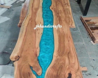 Epoxy Table, dining, sofa, center table top Live Edge Walnut Table ,Custom Order, Epoxy Resin River Table, Natural Wood 24x48 Home Decor