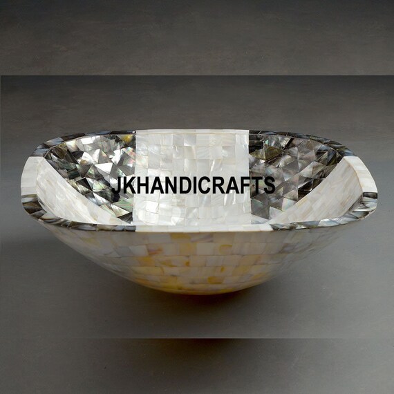 Mother of Pearl Gemstones Overlay Work Powder Room Sink With Etsy