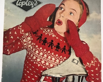 Copley's 1620 Lady's Christmas Ski Pattern Sports Sweater PDF PATTERN Download