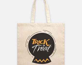 Halloween Trick or Treat Tote Bag: Crystal Ball Canvas Candy Bag