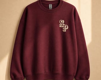 SP Santa Paula Unisex Sweatshirt Multiple Colors Cream/Ivory Embroidery