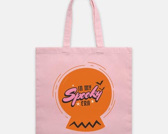 In My Spooky Era Halloween Tote Bag – Crystal Ball Canvas Bag for Trick or Treating, Fall Market, or Witchy Aesthetic