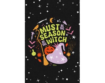 Witchy Halloween Hand Towel: Stars, Moon & Celestial Design