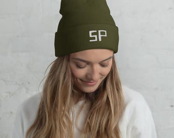 SP Santa Paula Embroidered Cuffed Beanie Multiple Colors Ventura County South Mountain Homage