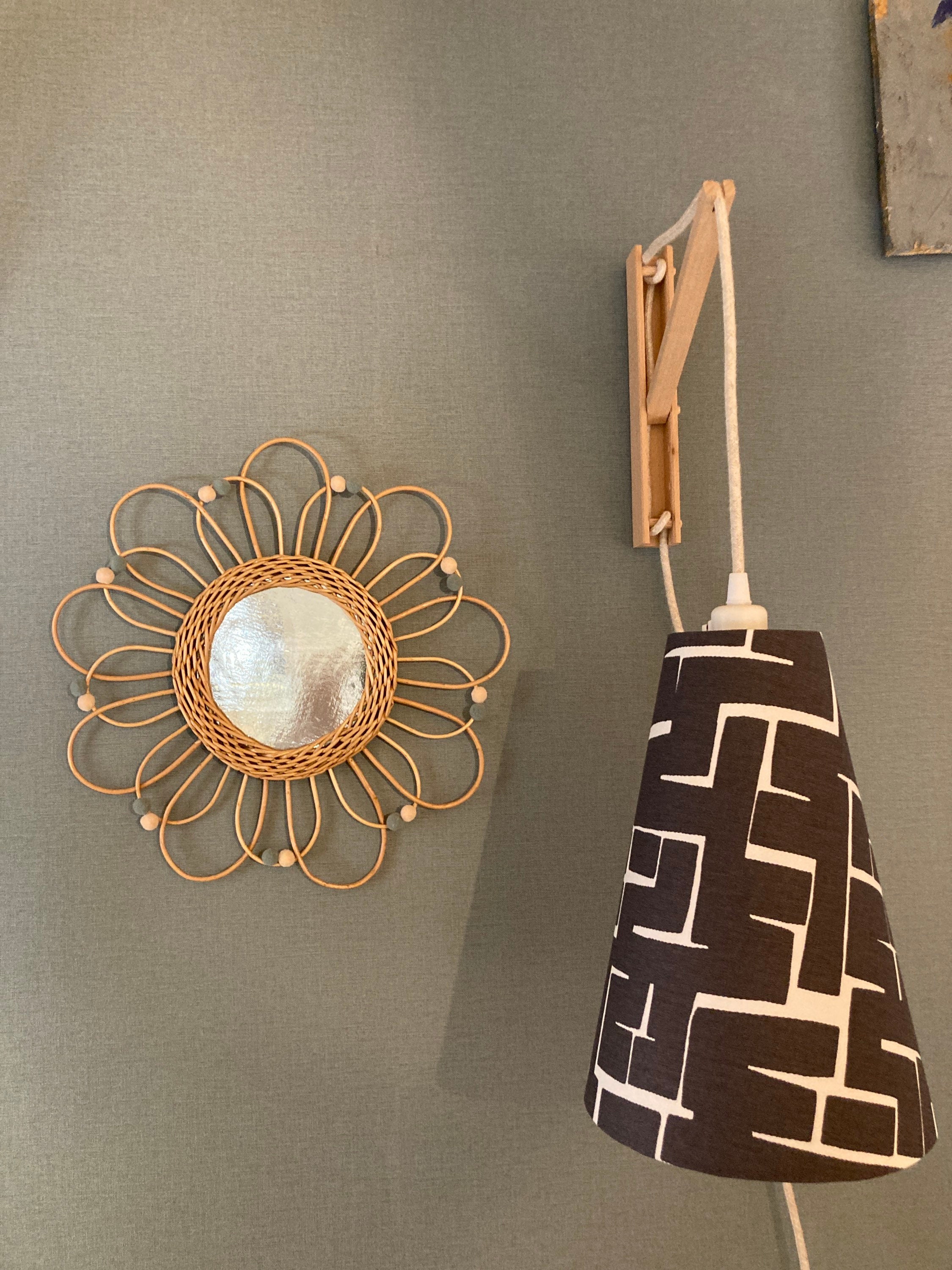 Baladeuse/ Artisanat d'art/ Graphique/ Noir et Blanc/Coton