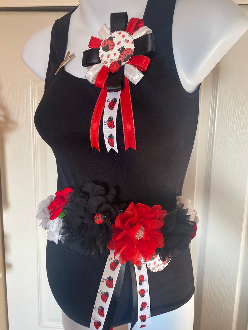 Maternity sash set red 184