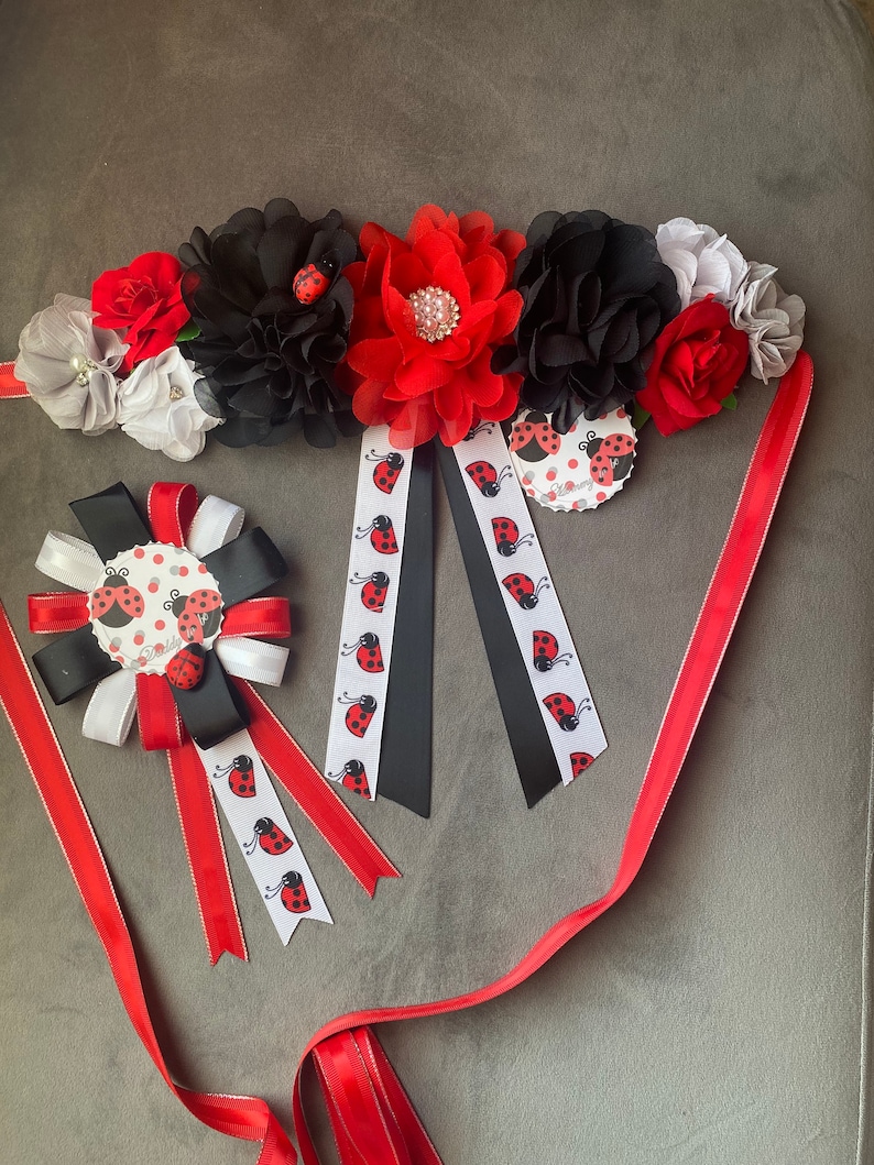 Maternity sash set red 184