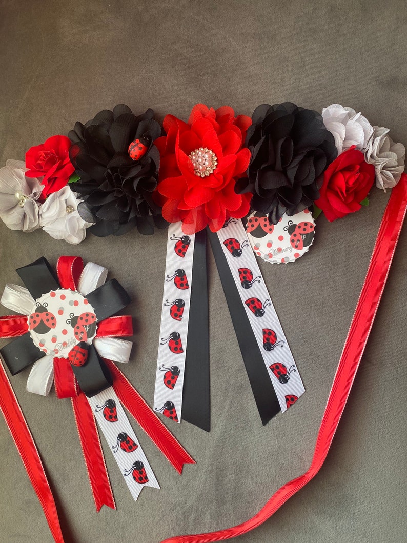 Maternity sash set red 184