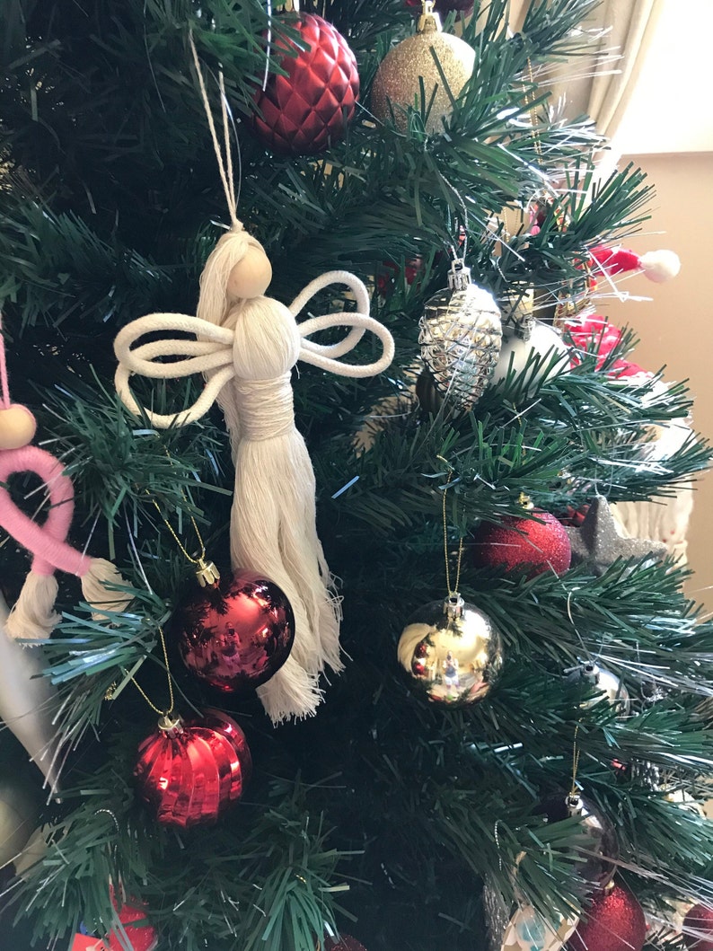Macrame Angel Ornament Christmas Decoration Tree Decor Etsy