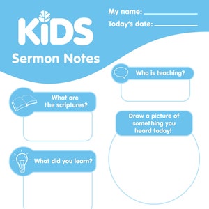 Kids Sermon Notes Editable Template