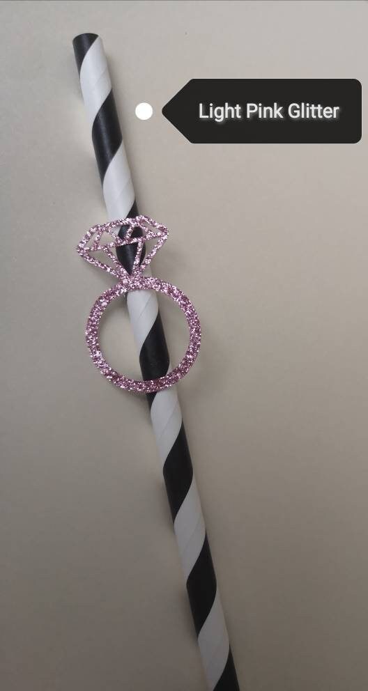 Engagement Ring Paper Straws Diamond Ring Party Straws Bride to Be