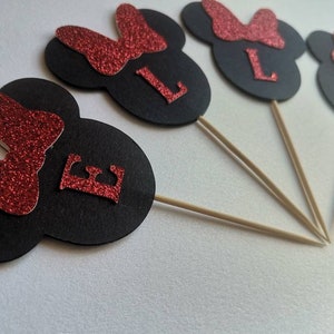 Personalized minnie mouse Cupcake topper Custom cupcake topper Minnie mouse cake topper Minnie mouse birthday party