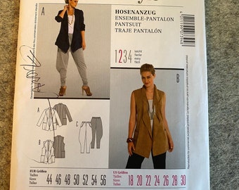 Uncut Burda Style sewing pattern 6107 Coat Light Summer Jacket size 18-28 FF Blouse Jacket