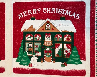 Squirrel Noel Christmas Printed Fabric Panel Make A Cushion Upholstery Craft