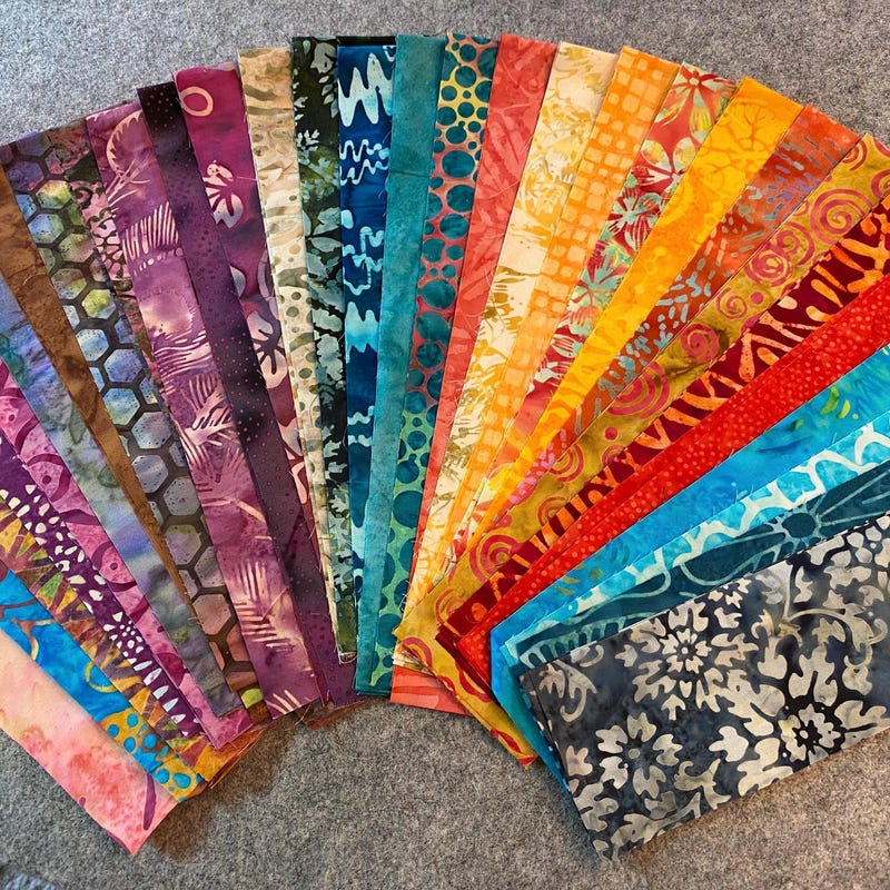 Cotton Batik Pre Cut Fabric Bundles - Jelly Roll  - Shades of Purple