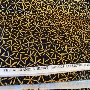Alexander Henry Fabrics Asian cotton gold metallic Omodaka choice