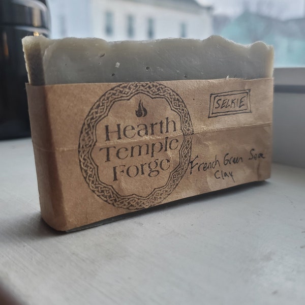 Selkie - Homemade Sea Clay/French Green Clay Cold Process Soap, Handmade in Salem, MA - scented with essential oils