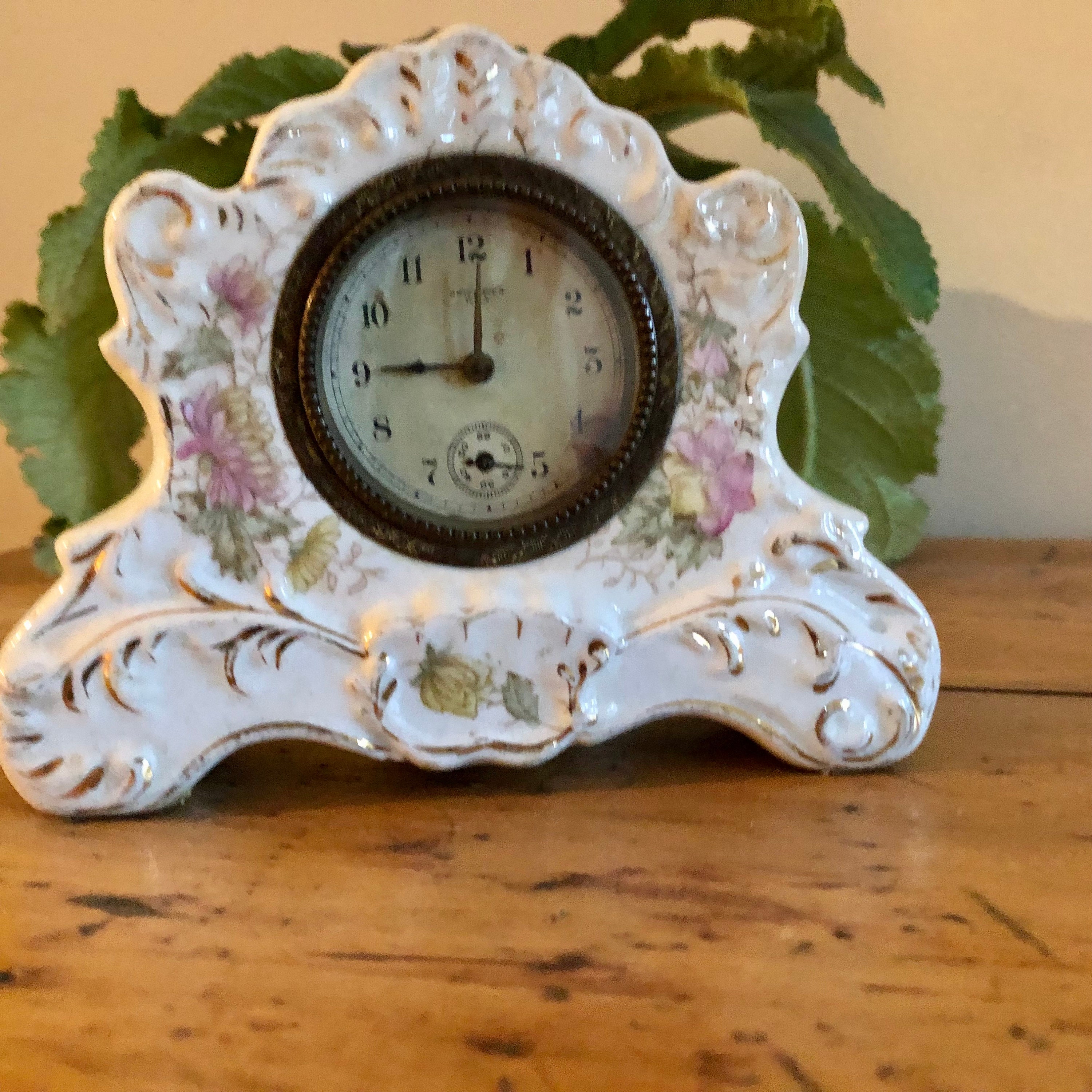 Antique Porcelain New Haven Clock Wind Up - Etsy