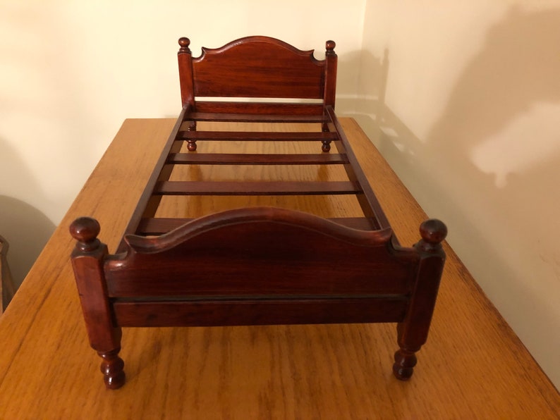 Vintage wooden 4 poster slatted doll bed Etsy