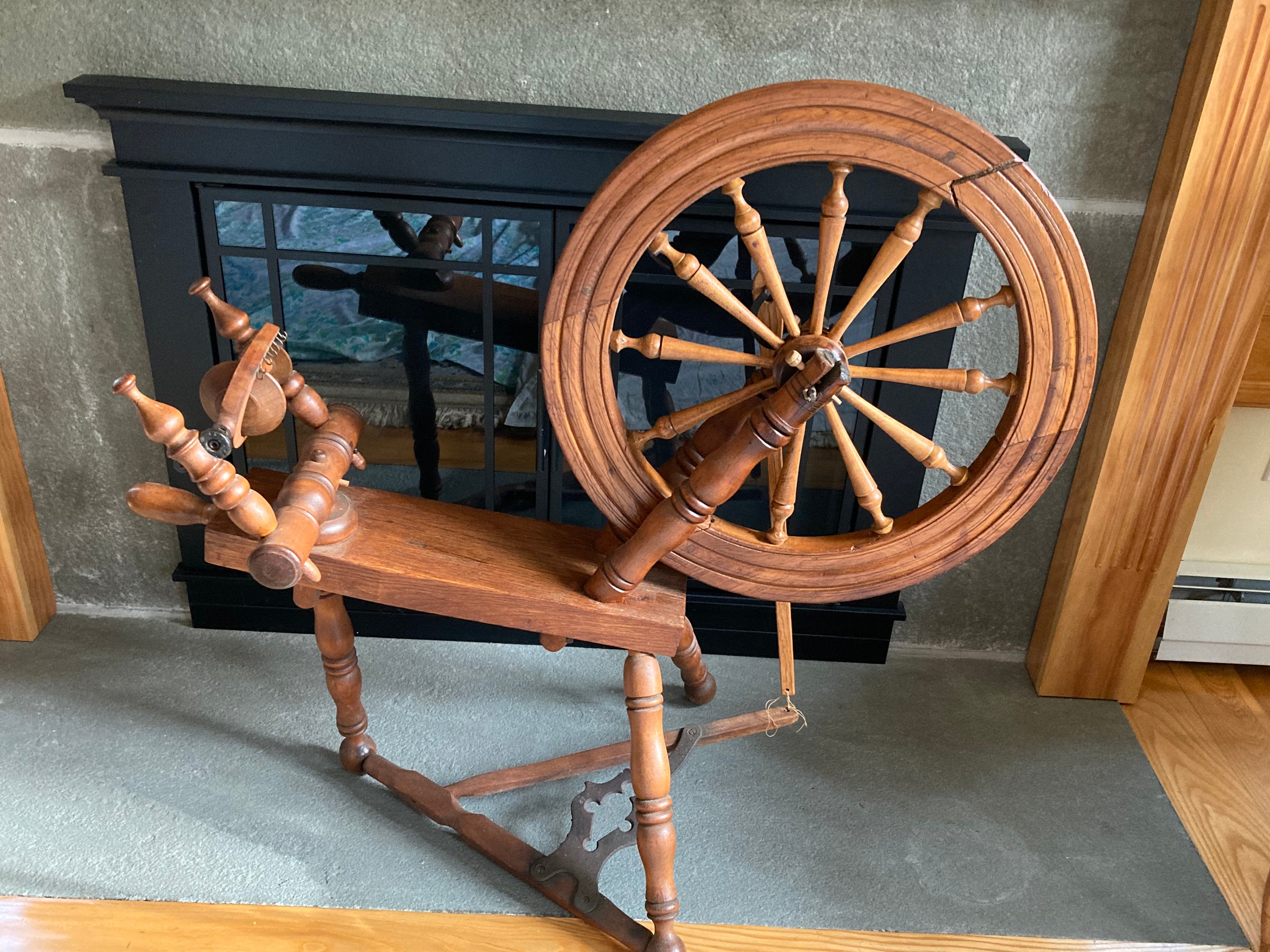 Antique Spinning Wheel Original Flax Style 22.5 Wheel Etsy
