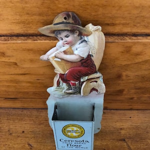 Antique Ceresota Flour Tin Match Safe: Embossed Litho Advertising, Early 1900s