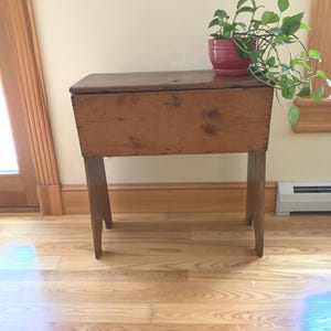 Antique Pine Dough Box: 19th Century New England Primitive Farmhouse Decor