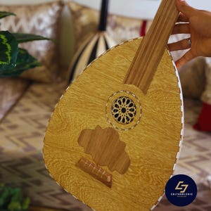 Large Lute Music Oud Instrument With 5- Strings Tunes, Handmade Arabic Lute, Handcrafted Professional Oud Lute,