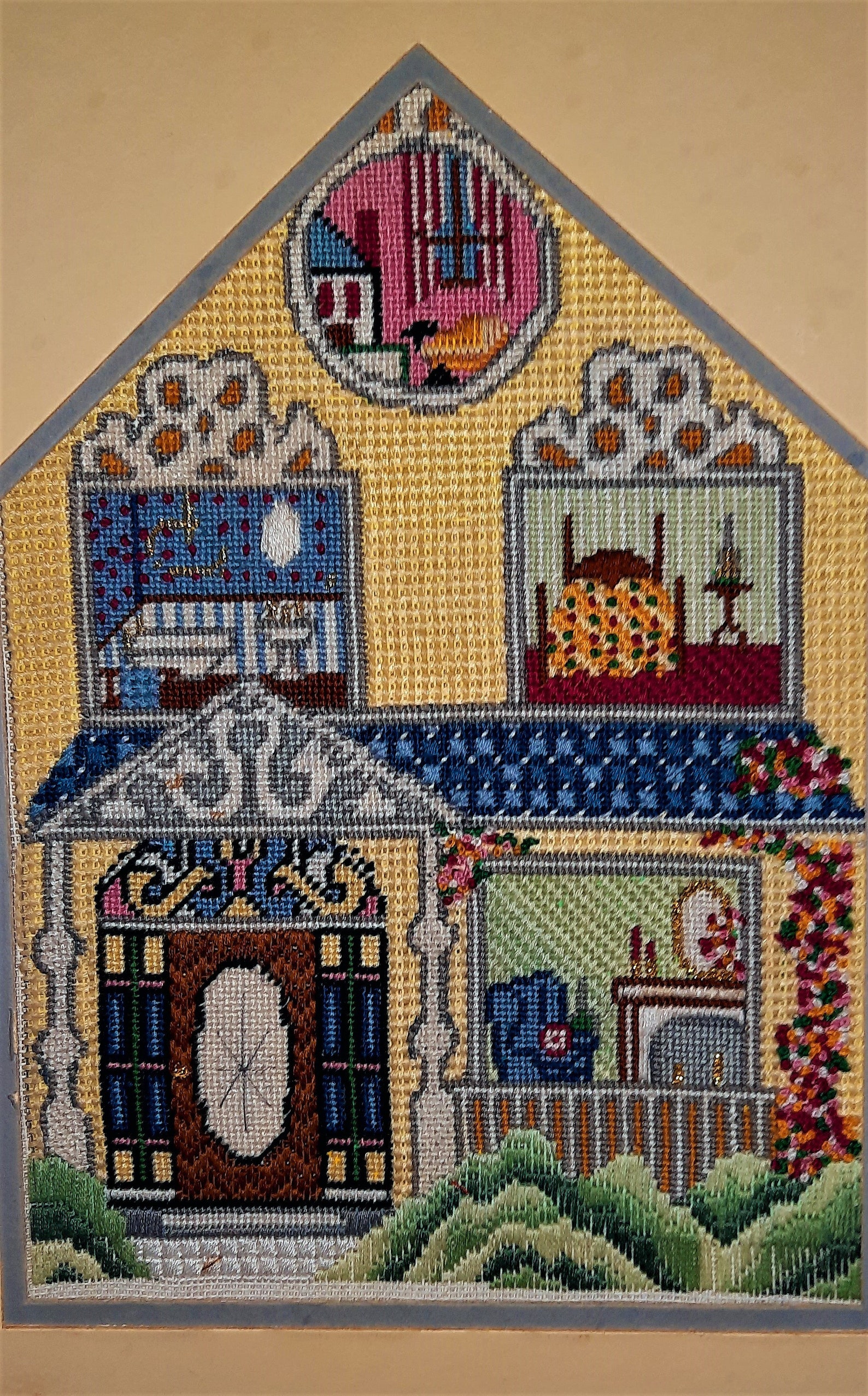 Finished Needlepoint Home Sweet Home Completed Embroidery Wall | Etsy