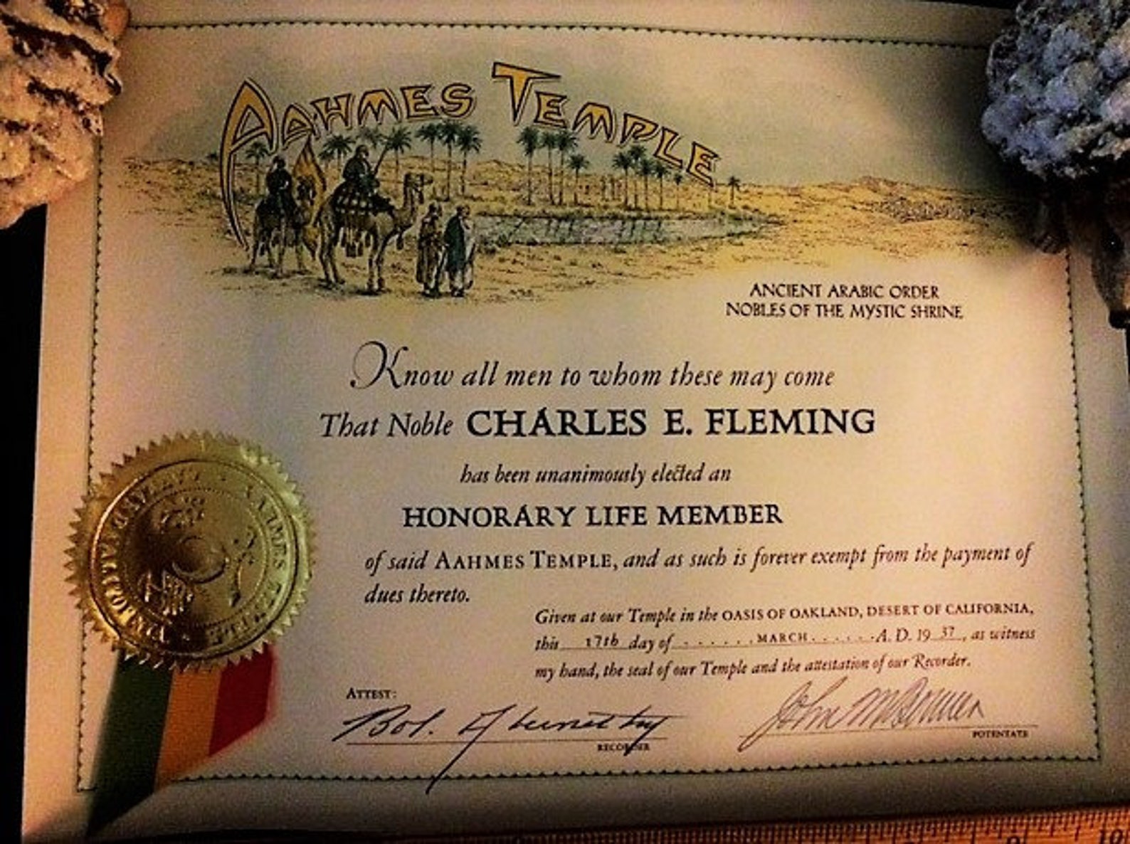 Scottish Rite Hospital Freemason Certificate Shriners Hospital Etsy