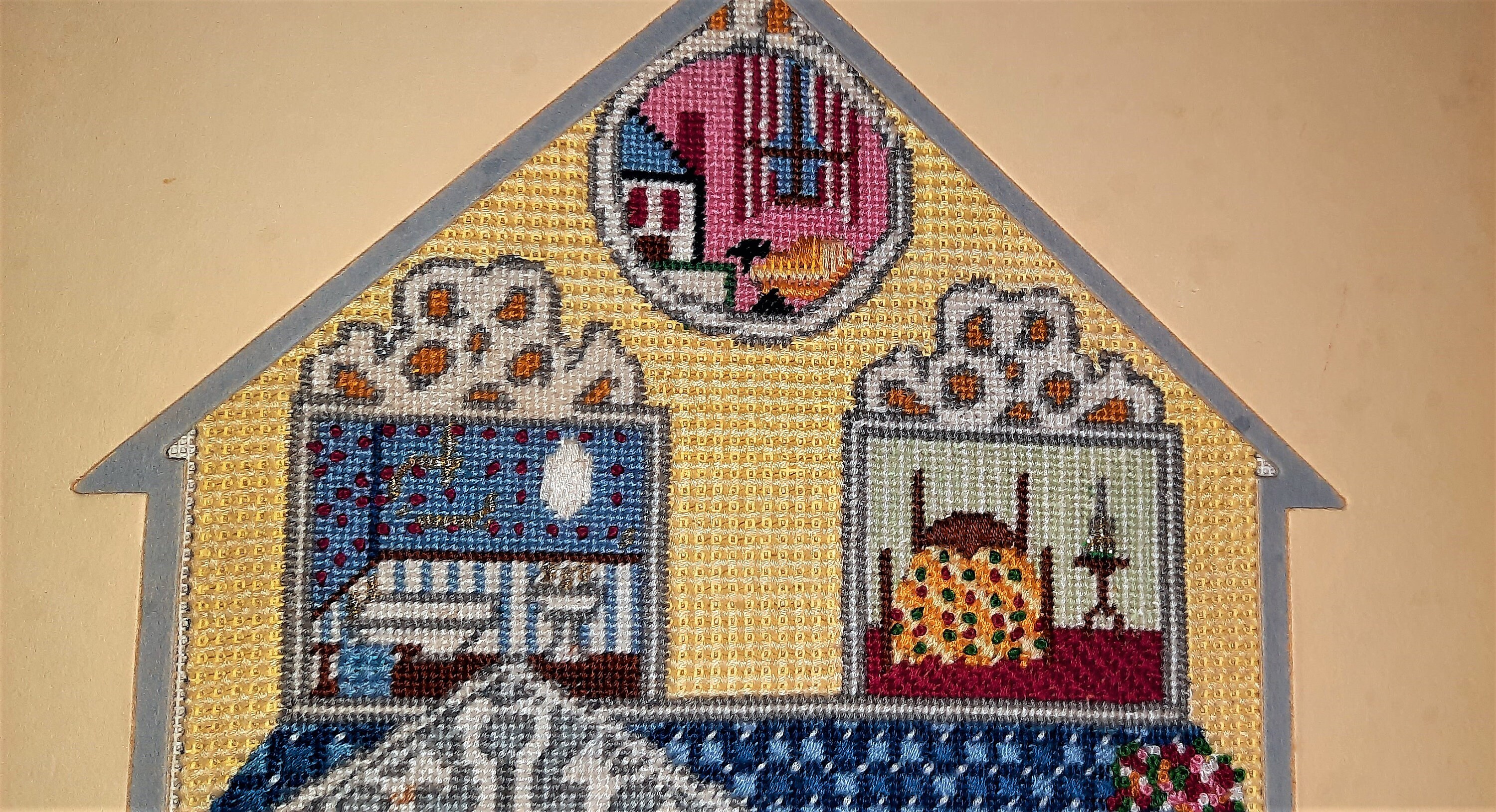 Finished Needlepoint Home Sweet Home Completed Embroidery Wall | Etsy