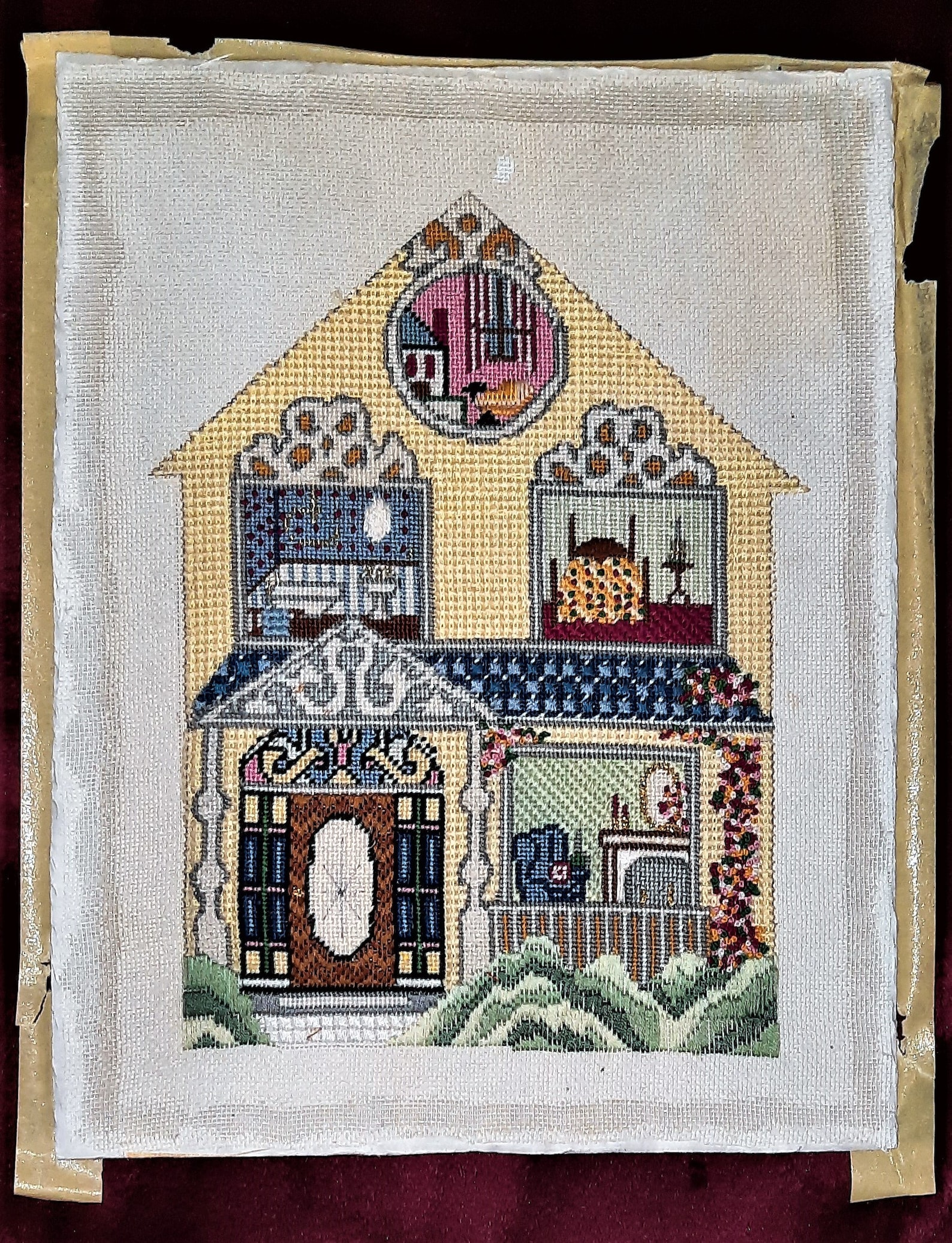 Finished Needlepoint Home Sweet Home Completed Embroidery Wall | Etsy