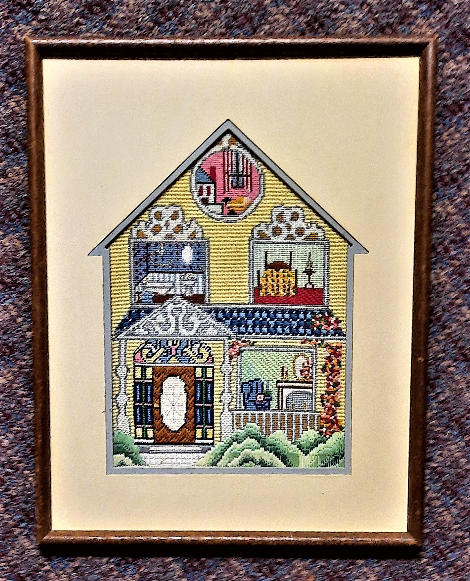 Finished Needlepoint Home Sweet Home Completed Embroidery Wall | Etsy